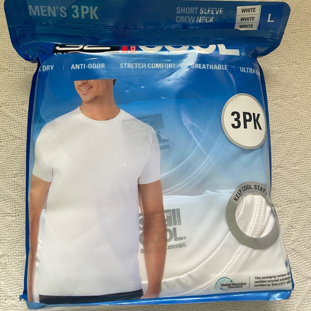 32 Degrees Mens Cool Short Sleeve Crew T-Shirt 3 PK